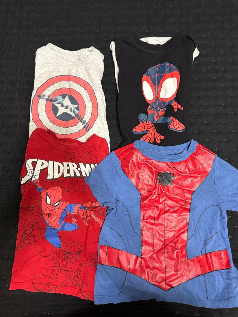 Kids Superhero Spider-Man Style T-Shirts - Red & Blue